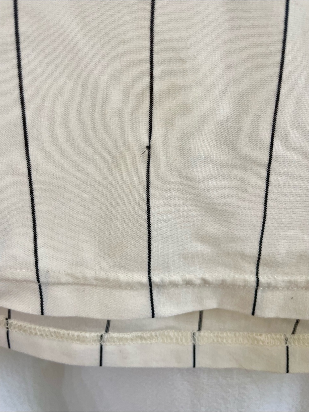 Denim & Flower Cream Tee with Black Pinstripes - Picture 6 of 6